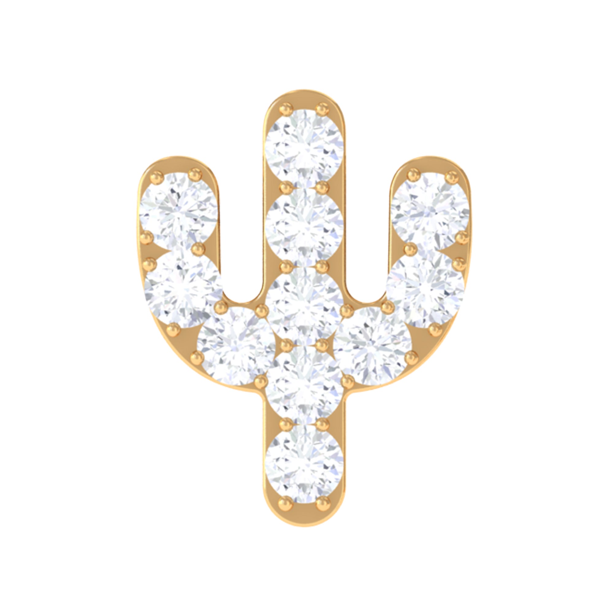 Rosec Jewels-Moissanite Gold Cactus Cartilage Earring