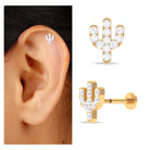 Rosec Jewels-Moissanite Gold Cactus Cartilage Earring