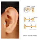 Rosec Jewels-Minimalist Round Diamond Tragus Earring in Gold