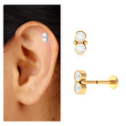 Rosec Jewels-Dainty Moissanite 2 Stone Earring for Tragus Piercing