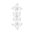 Dainty Moissanite Flower Helix Crawler Earring Moissanite - ( D-VS1 ) - Color and Clarity - Rosec Jewels