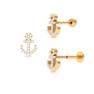 Rosec Jewels-Unique Moissanite Anchor Earring for Helix Piercing