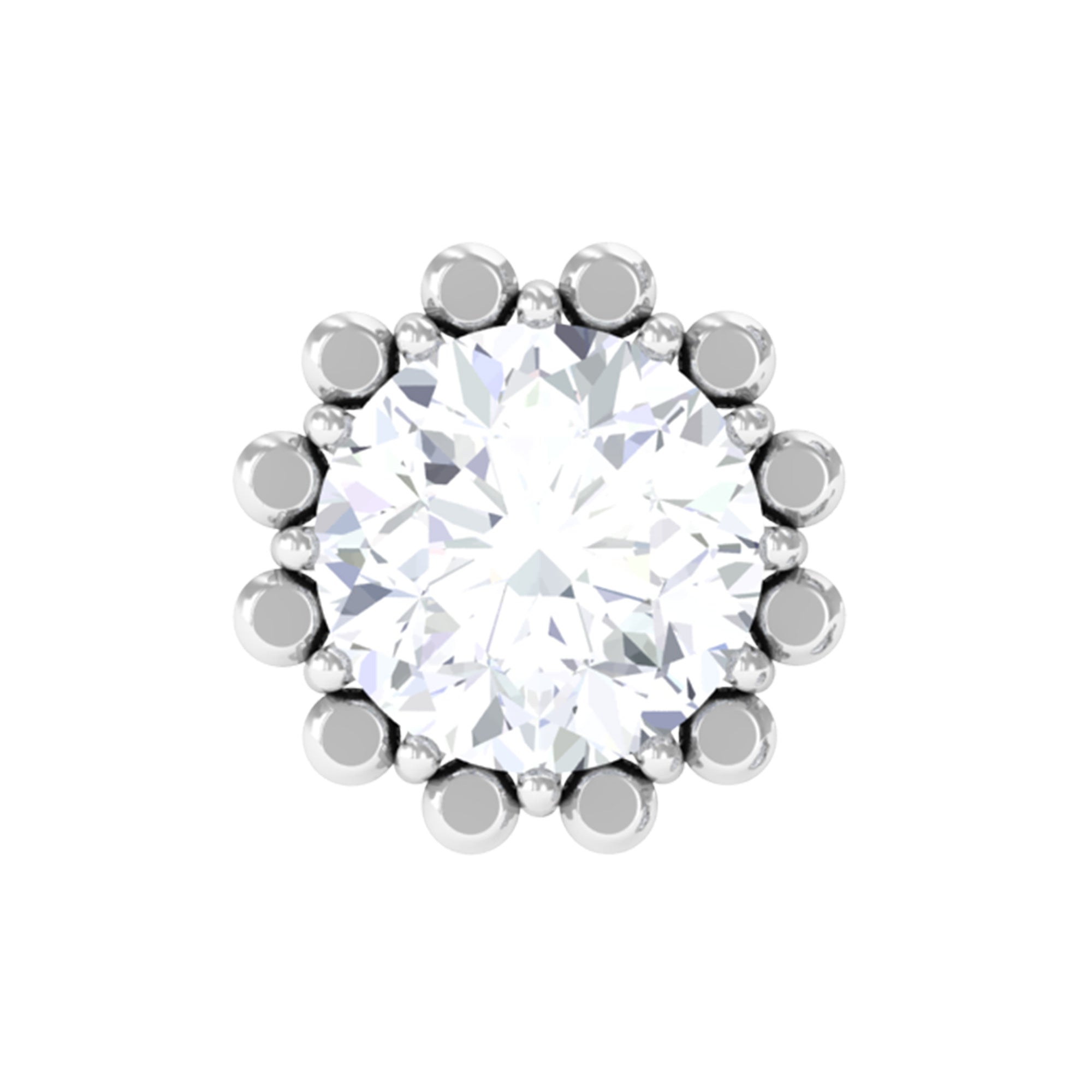 Rosec Jewels-Certified Round Moissanite Simple Cartilage Earring