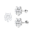 Rosec Jewels-Unique Moissanite Cluster Earring for Upper Lobe Piercing