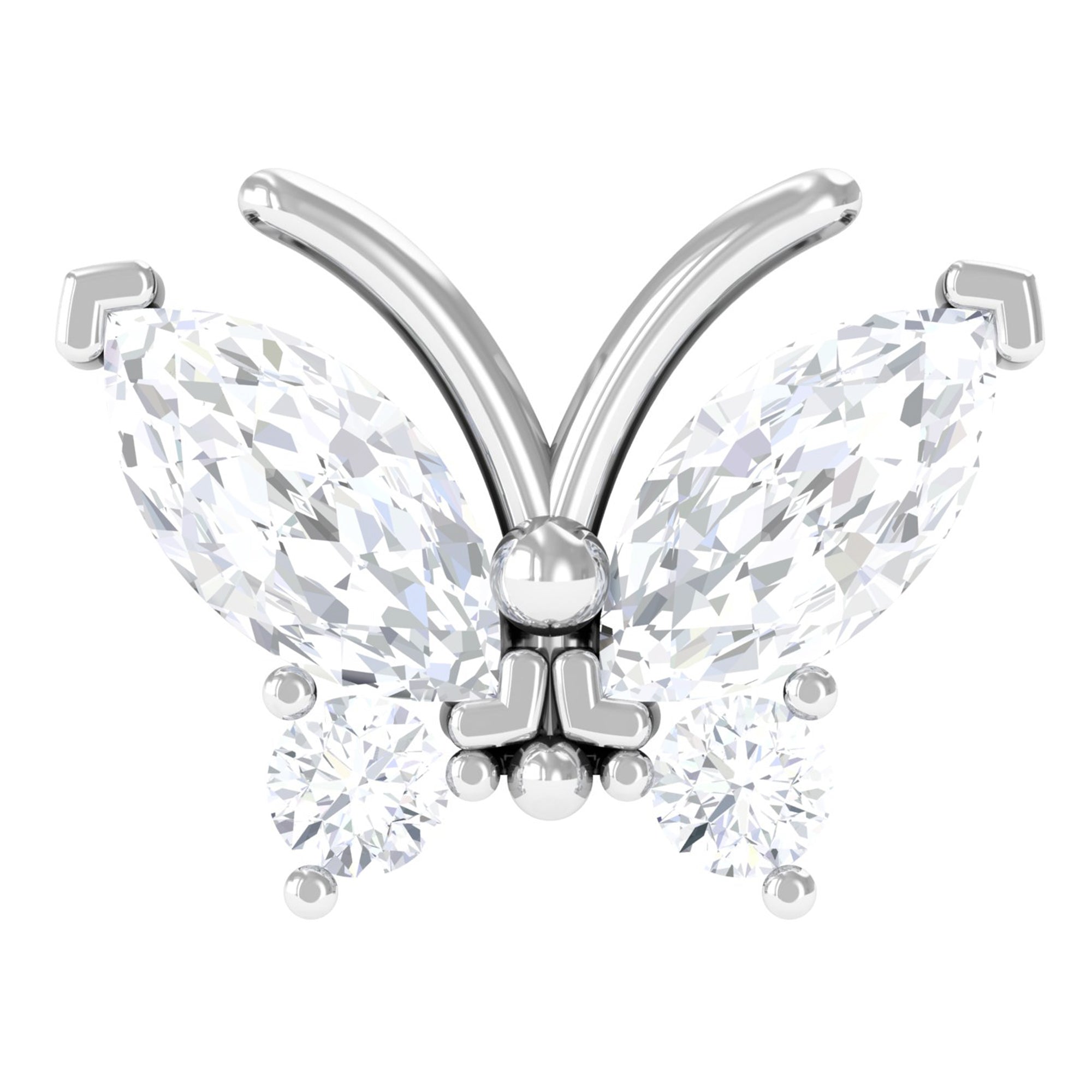 Rosec Jewels-Diamond Gold Butterfly Earring for Helix Piercing