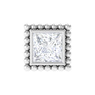 Rosec Jewels-Princess Cut Moissanite Simple Helix Earring in Bezel Setting