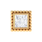 Rosec Jewels-Princess Cut Moissanite Simple Helix Earring in Bezel Setting