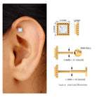 Rosec Jewels-Princess Cut Moissanite Simple Helix Earring in Bezel Setting