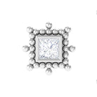 Rosec Jewels-Princess Cut Moissanite Tragus Earring with Gold Beads