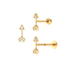 Rosec Jewels-Simple Diamond Gold Arrow Earring for Helix Piercing