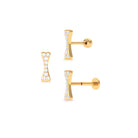 Rosec Jewels-Moissanite Dog Bone Earring for Helix Piercing