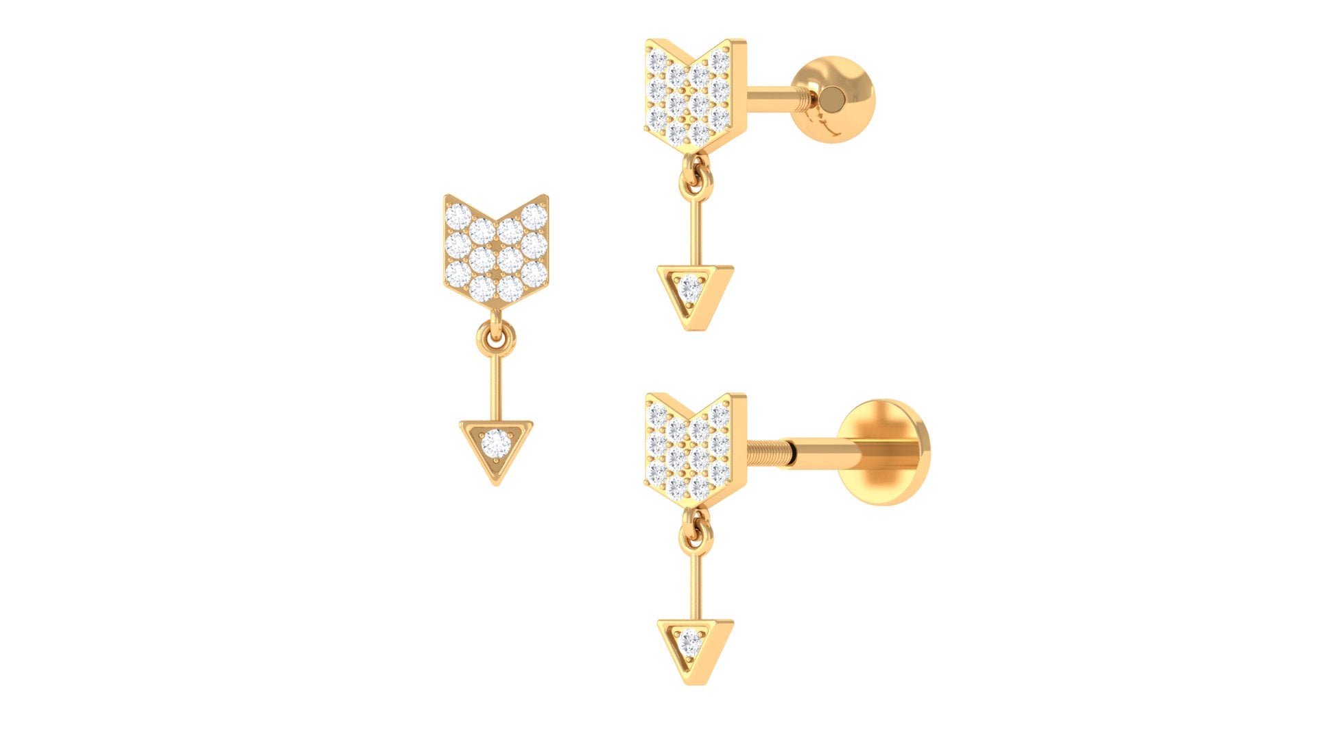 Rosec Jewels-Trendy Diamond Arrow Drop Earring for Helix Piercing