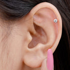 Rosec Jewels-Bezel Diamond Dainty Earring for Conch Piercing