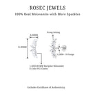 Rosec Jewels-Certified Moissanite Cluster Crawler Earring for Helix Piercing