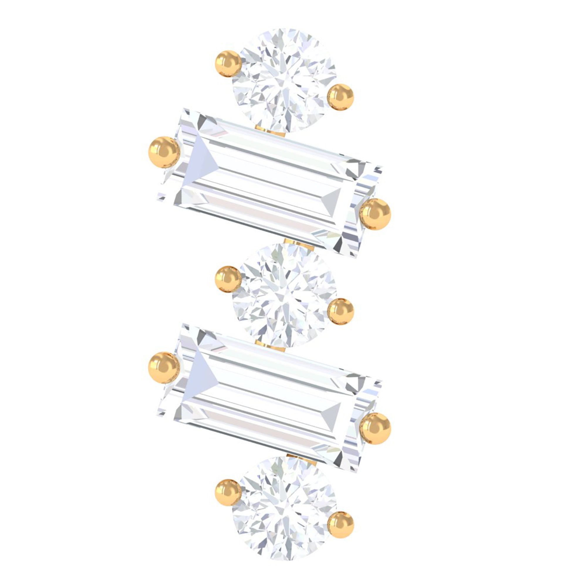 Rosec Jewels-Unique Baguette Diamond Tragus Earring in Gold