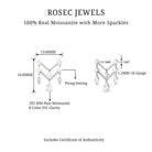 Rosec Jewels-Pear Moissanite Double Chain Earring for Cartilage Piercing