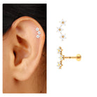 Rosec Jewels-Moissanite Gold Flower Crawler Earring for Helix Piercing