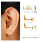 Rosec Jewels-Elegant Moissanite Lotus Earring for Helix Piercing