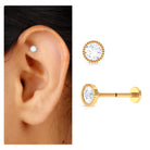 Rosec Jewels-Minimalist Round Moissanite Conch Earring