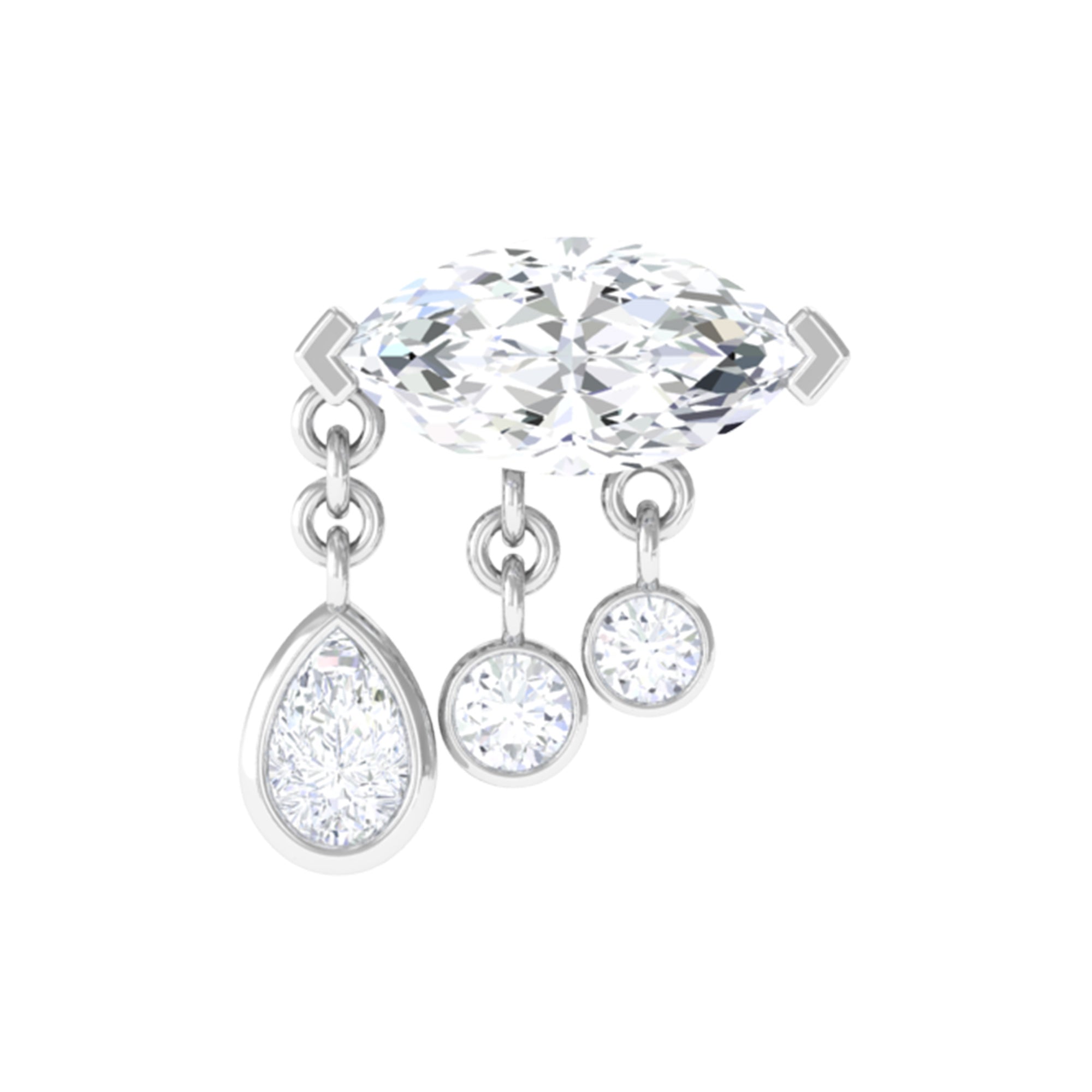 Rosec Jewels-Marquise Diamond Drop Earring for Helix Piercing