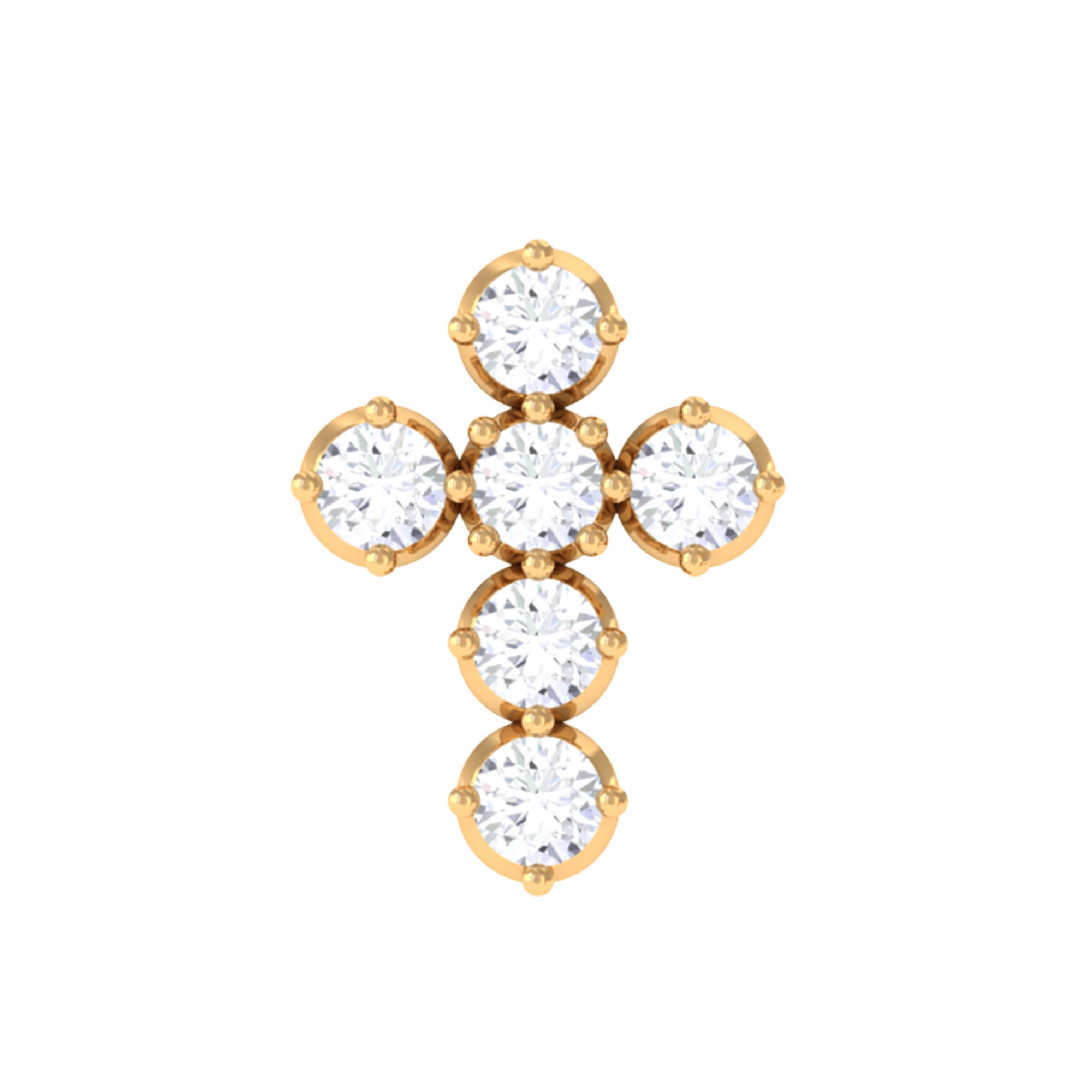 Rosec Jewels-Moissanite Gold Cross Earring for Cartilage Piercing