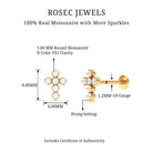 Rosec Jewels-Moissanite Gold Cross Earring for Cartilage Piercing