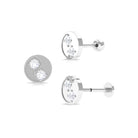 Rosec Jewels-Moissanite 2 Stone Circle Earring for Helix Piercing