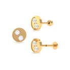 Rosec Jewels-Moissanite 2 Stone Circle Earring for Helix Piercing