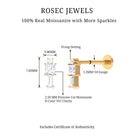 Rosec Jewels-Moissanite Three Stone Cartilage Earring in Gold