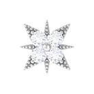 Rosec Jewels-Round Moissanite Starburst Earring for Upper Lobe Piercing