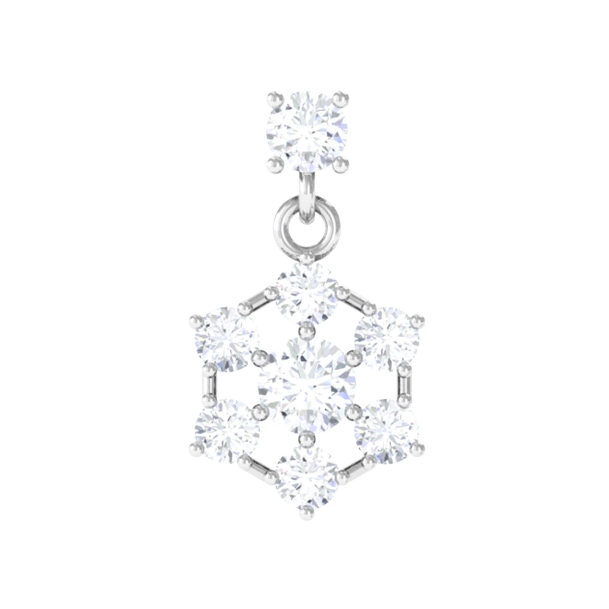 Rosec Jewels-Moissanite Flower Drop Earring for Cartilage Piercing