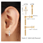 Rosec Jewels-Moissanite Cross Dangly Earring for Helix Piercing