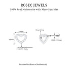 Rosec Jewels-Cute Moissanite Open Heart Earring for Helix Piercing