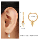 Rosec Jewels-Certified Moissanite Triangle Hoop Drop Earring for Helix Piercing