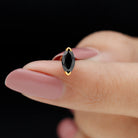 Rosec Jewels-Marquise Black Onyx Solitaire Conch Earring