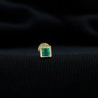 Rosec Jewels-Princess Cut Emerald Helix Earring in Bezel Setting