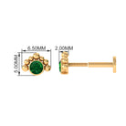 Rosec Jewels-Dainty Round Emerald Tragus Earring Gold