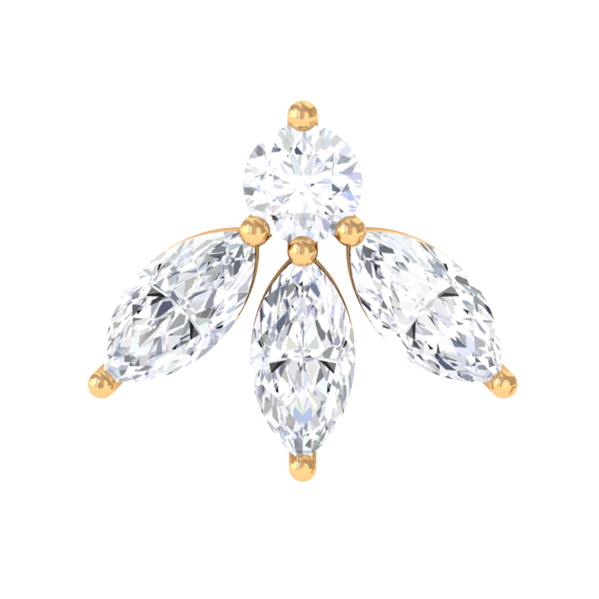 Rosec Jewels-Marquise Shape Diamond Leaf Earring for Helix Piercing