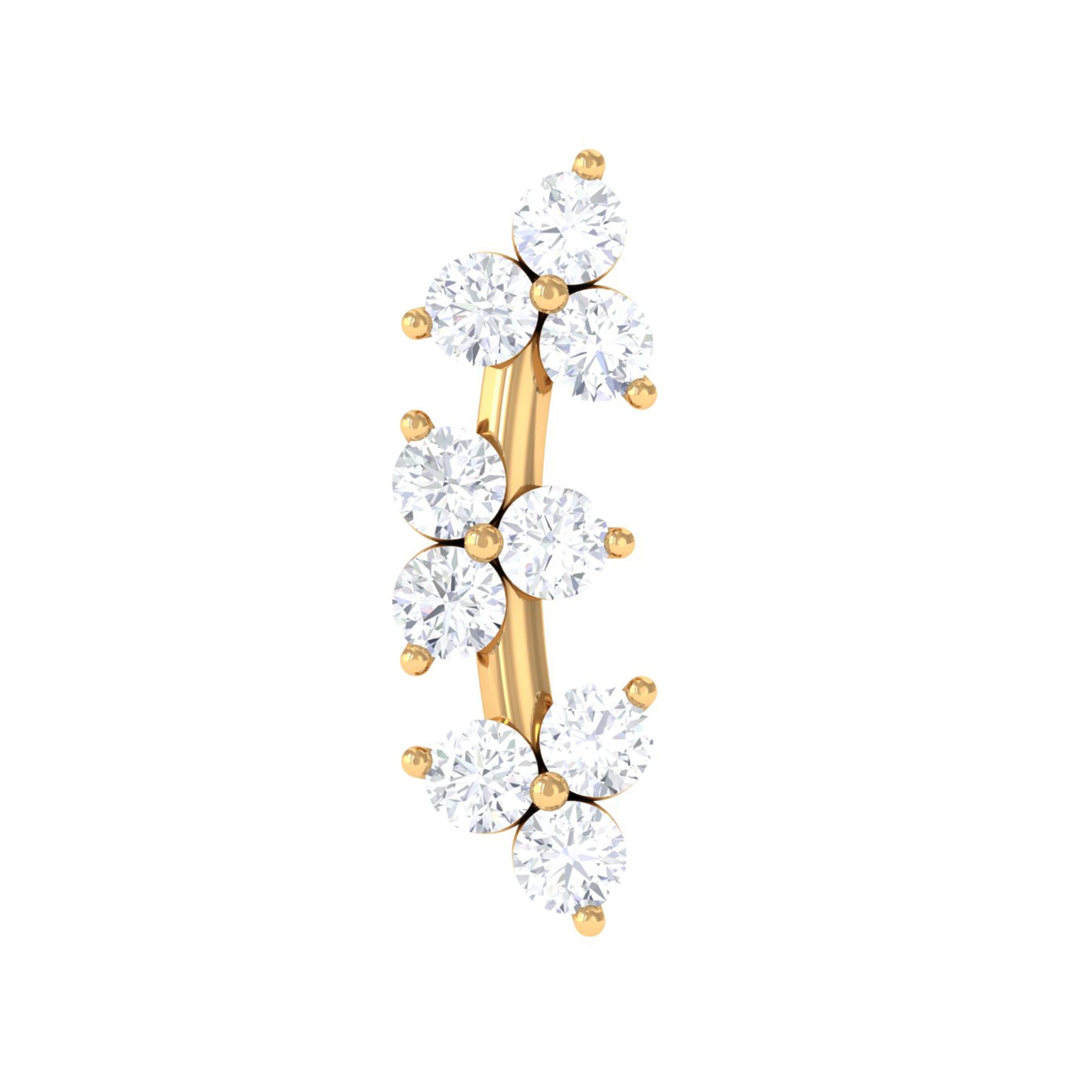 Rosec Jewels-Unique Moissanite Cartilage Climber Earring in Gold