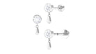 Rosec Jewels-Bezel Set Round Cut Moissanite Helix Drop Earring in Gold