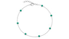 Rosec Jewels-0.75 CT Bezel Set Emerald Seven Stone Station Chain Bracelet