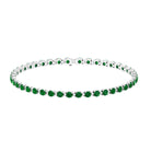 Round Shape Lab Grown Emerald Tennis Bracelet Lab Created Emerald - ( AAAA ) - Quality - Rosec Jewels