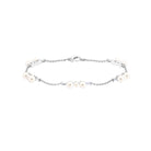 Freshwater Pearl and Moissanite Station Chain Bracelet Freshwater Pearl - ( AAA ) - Quality - Rosec Jewels