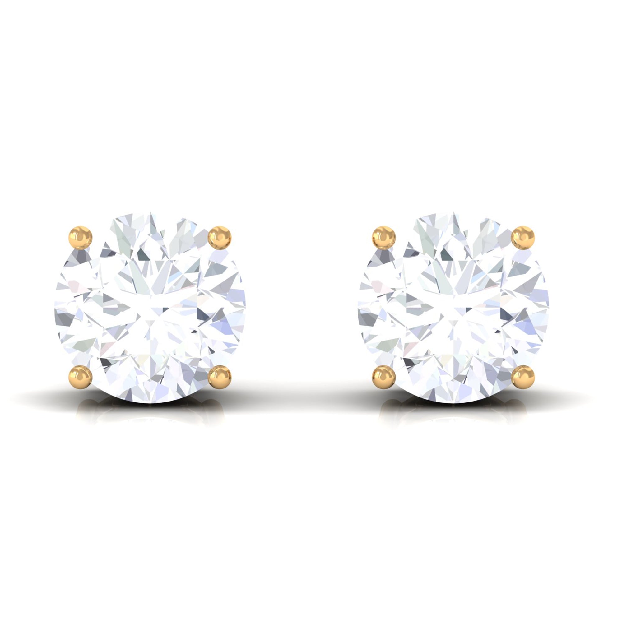 3/4 CT Cubic Zirconia Solitaire Stud Earrings Zircon - ( AAAA ) - Quality - Rosec Jewels