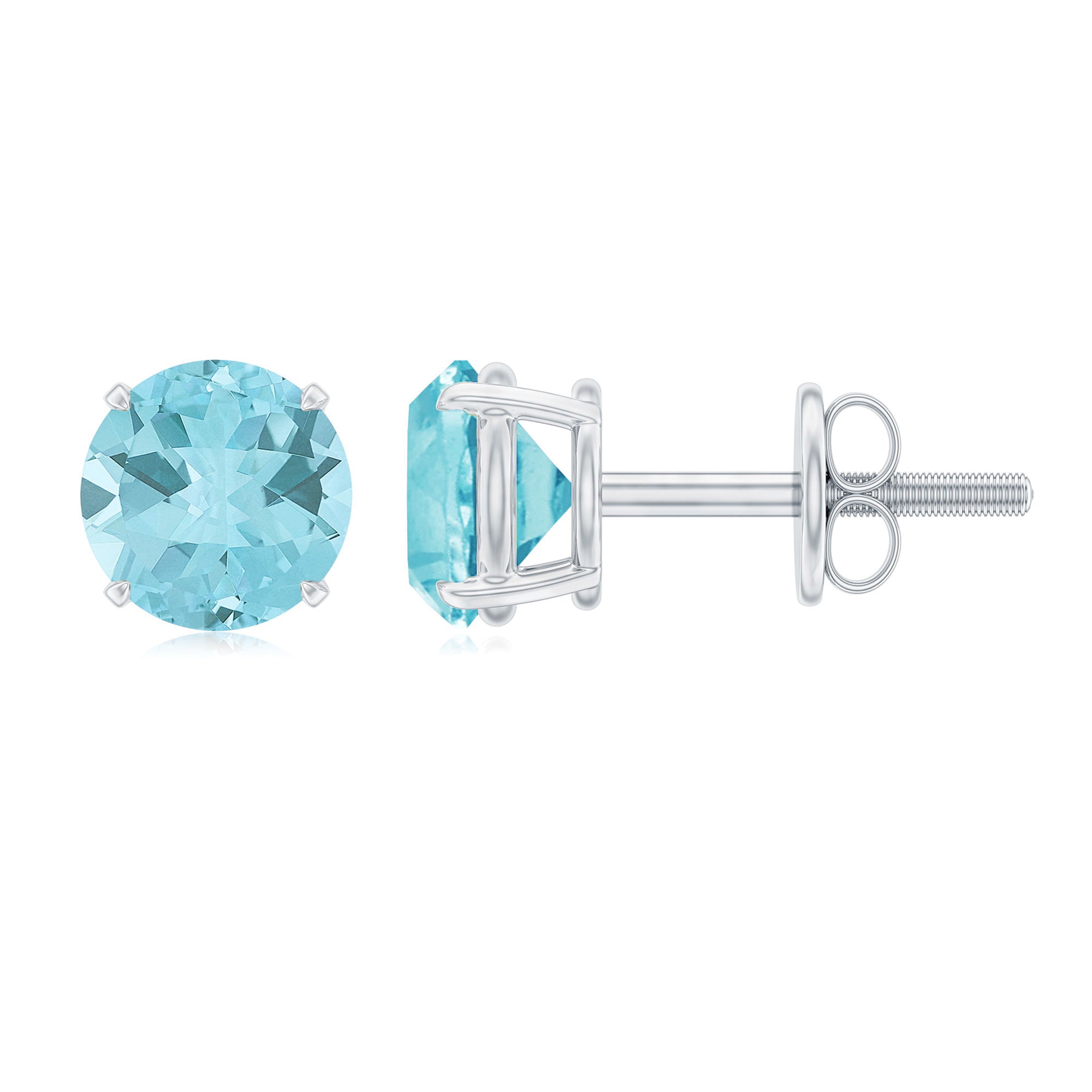 December Birthstone 1/2 CT Classic Sky Blue Topaz Solitaire Stud Earrings for Women Sky Blue Topaz - ( AAA ) - Quality - Rosec Jewels