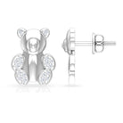 Teddy Bear Stud Earrings for Women with Diamonds Diamond - ( HI-SI ) - Color and Clarity - Rosec Jewels