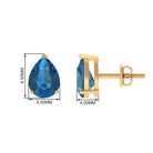 2.50 CT Solitaire Stud Earrings with Pear Shaped London Blue Topaz London Blue Topaz - ( AAA ) - Quality - Rosec Jewels