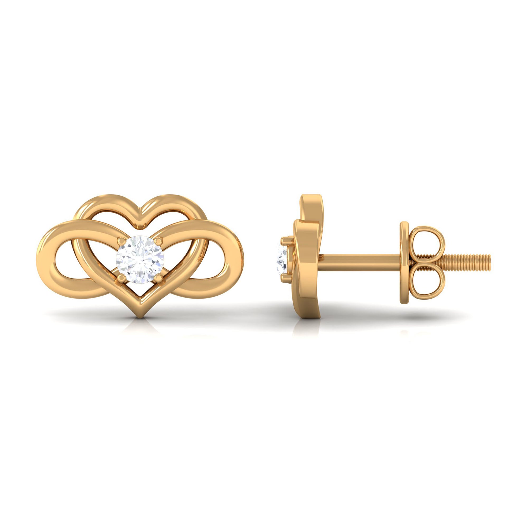 Diamond Infinity Heart Earrings For Women Diamond - ( HI-SI ) - Color and Clarity - Rosec Jewels