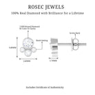 1/2 CT Contemporary Diamond Bezel Cluster Stud Earrings Diamond - ( HI-SI ) - Color and Clarity - Rosec Jewels