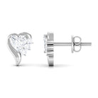 Natural Diamond Heart Shape Stud Earrings Diamond - ( HI-SI ) - Color and Clarity - Rosec Jewels